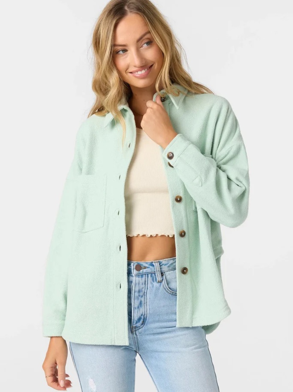 NWT O’Neill Wavelength Fleece Women's Shacket Jacket - Size Large - Picture 2 of 7